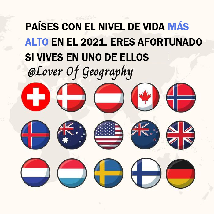 Este post muestra los países con mayor calidad de vida en 2021