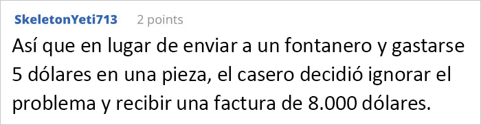 Este casero se negó a arreglar una fuga y acabó recibiendo una factura de 8.000$ por la reparación de los daños en más viviendas