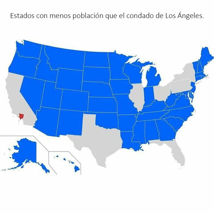 Estados con menos población que el condado de Los Ángeles