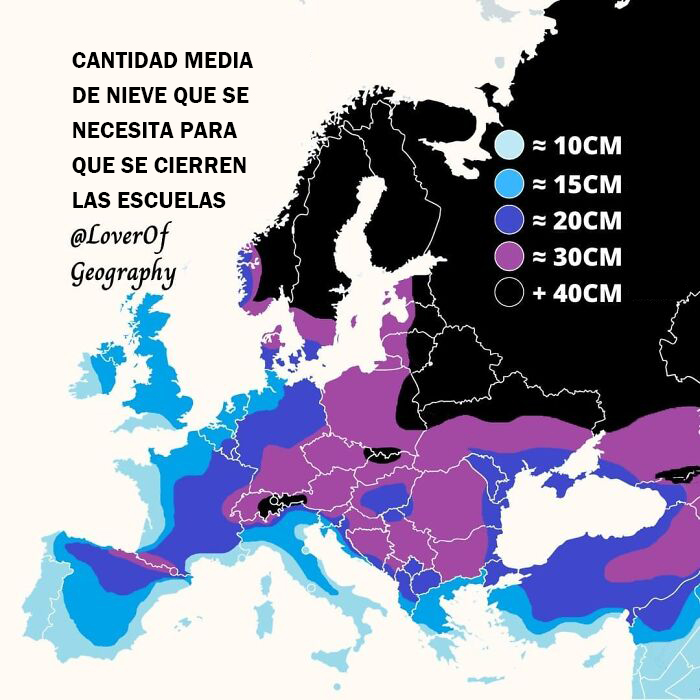 Este post muestra la estimación de la cantidad de nieve que se necesita para que se cierren las escuelas