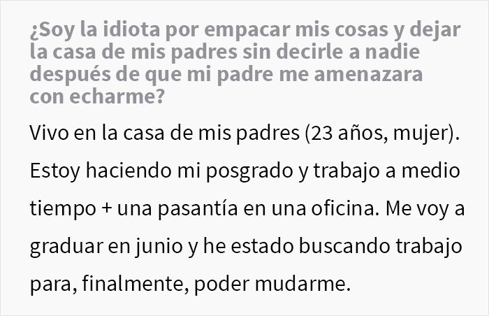 Este padre se queja de que su hija de 23 años no ayuda en casa y al final ella se marcha en secreto