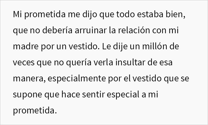 Esta novia eligió un vestido que no le gusta a su suegra, ella le compra otro y su hijo se enfada