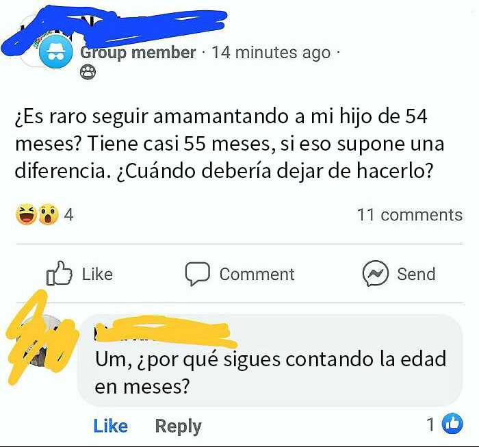 No tengo problema con la lactancia extendida, pero ¿seguir contando en meses?