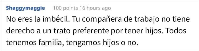 Esta mujer sin hijos se niega a ceder su licencia anual a una compañera con 4 hijos, y se produce un drama en la oficina