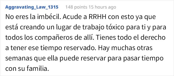 Esta mujer sin hijos se niega a ceder su licencia anual a una compañera con 4 hijos, y se produce un drama en la oficina