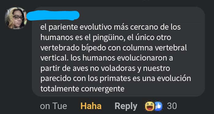 El pariente evolutivo más cercano del ser humano es el pingüino