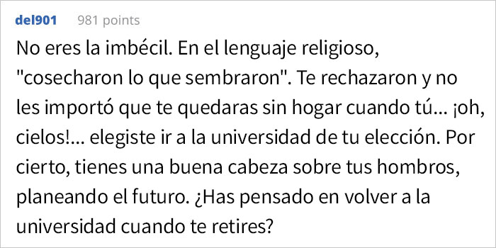 Esta mujer no quiere ayudar a sus padres con dificultades económicas porque renegaron de ella hace 9 años