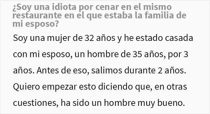 A esta mujer casi nunca la invitan a las cenas de la familia de su marido, así que se coló en una y no les hizo gracia