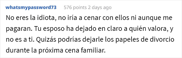 A esta mujer casi nunca la invitan a las cenas de la familia de su marido, así que se coló en una y no les hizo gracia