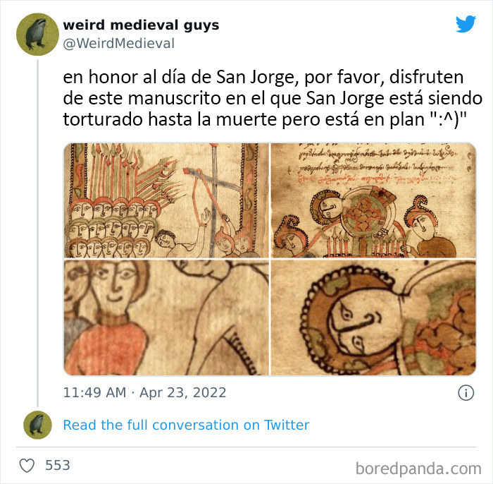 30 Times Medieval Painters Had No Idea How Something Looked And Created "Weird Medieval Guys", As Shared On This Twitter Page