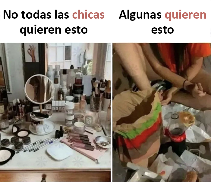 Oh Dios mío ¿Maquillaje? Prefiero tener comida je je soy tan diferente