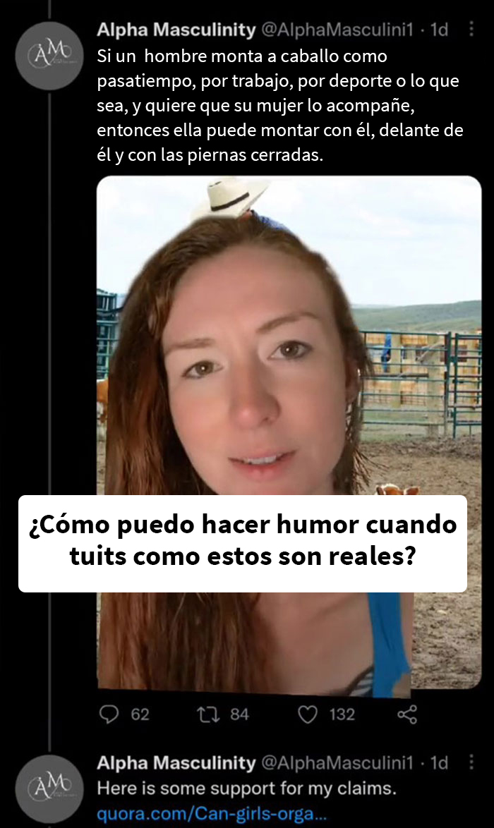 Este hombre es ridiculizado por una Tiktoker después de hacer un hilo diciendo que las mujeres no deberían montar a caballo porque las excita sexualmente