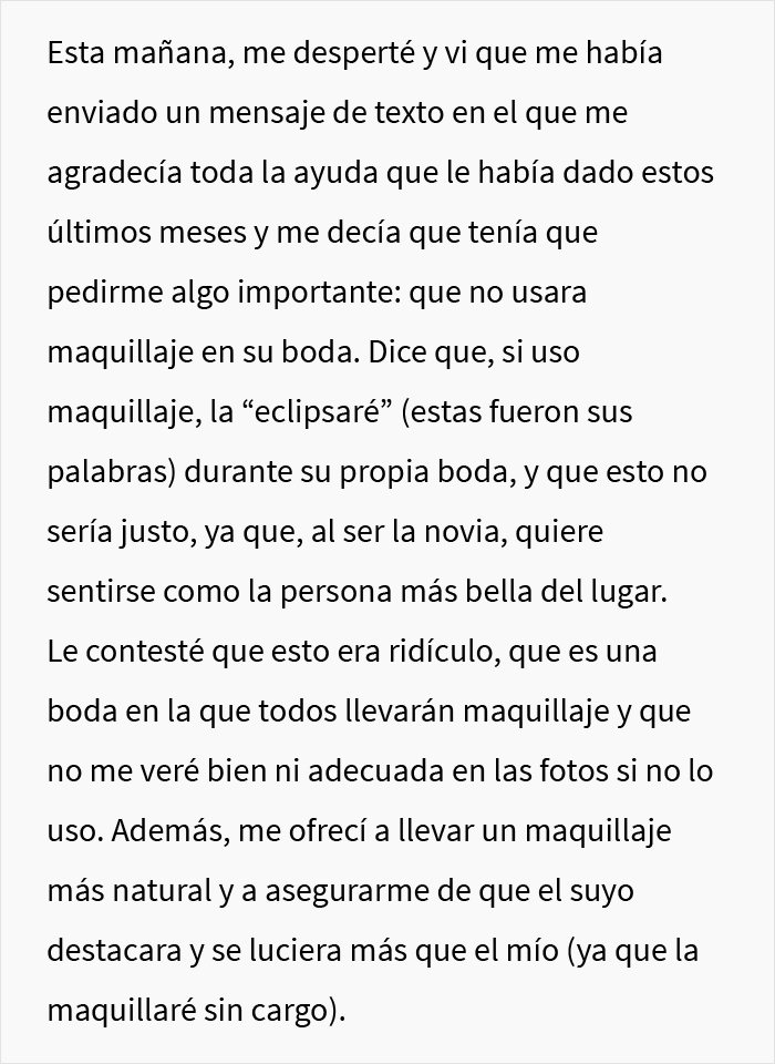 Esta dama de honor, que tiene una cicatriz en el rostro, preguntó si podía no asistir a la boda cuando la novia le prohibó usar maquillaje