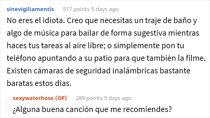 Este chico tiene que hacer poses sexys para que su vecina deje de grabarlo mientras está en su jardín