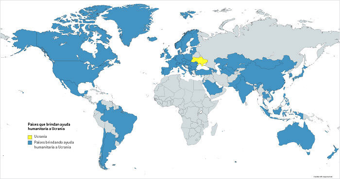 Países que brindan ayuda humanitaria a Ucrania