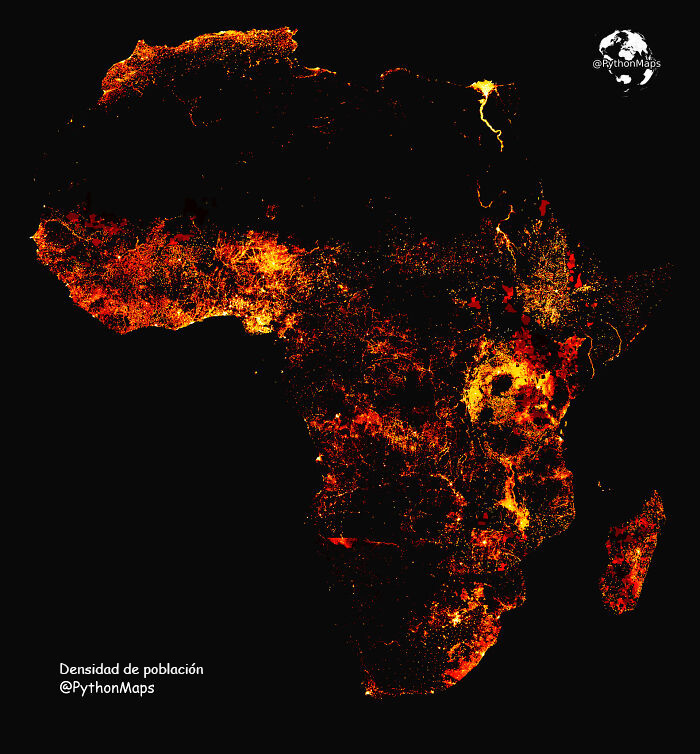 Densidad de población en África