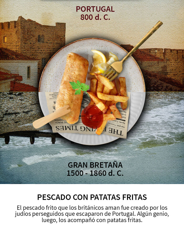 Pescado con patatas fritas