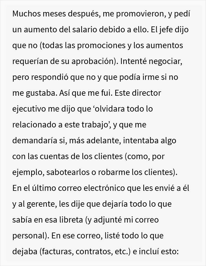 Este ex-empleado cumplió maliciosamente y “olvidó todo sobre la empresa”, pero su jefe le pidió ayuda tras 10 años