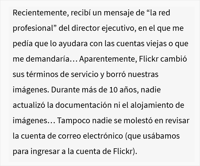 Este ex-empleado cumplió maliciosamente y “olvidó todo sobre la empresa”, pero su jefe le pidió ayuda tras 10 años