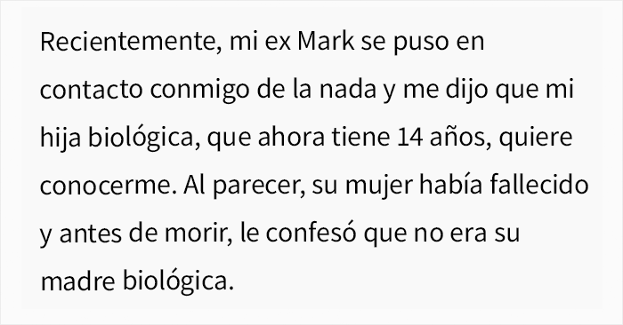 Esta mujer cedió la patria potestad de su bebé a la amante de su marido infiel y se niega a conocerla 14 años después