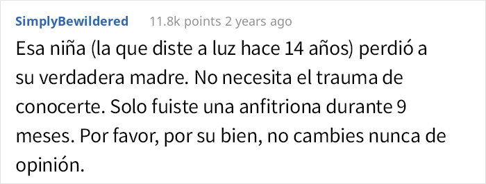 Esta mujer cedió la patria potestad de su bebé a la amante de su marido infiel y se niega a conocerla 14 años después