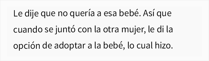 Esta mujer cedió la patria potestad de su bebé a la amante de su marido infiel y se niega a conocerla 14 años después