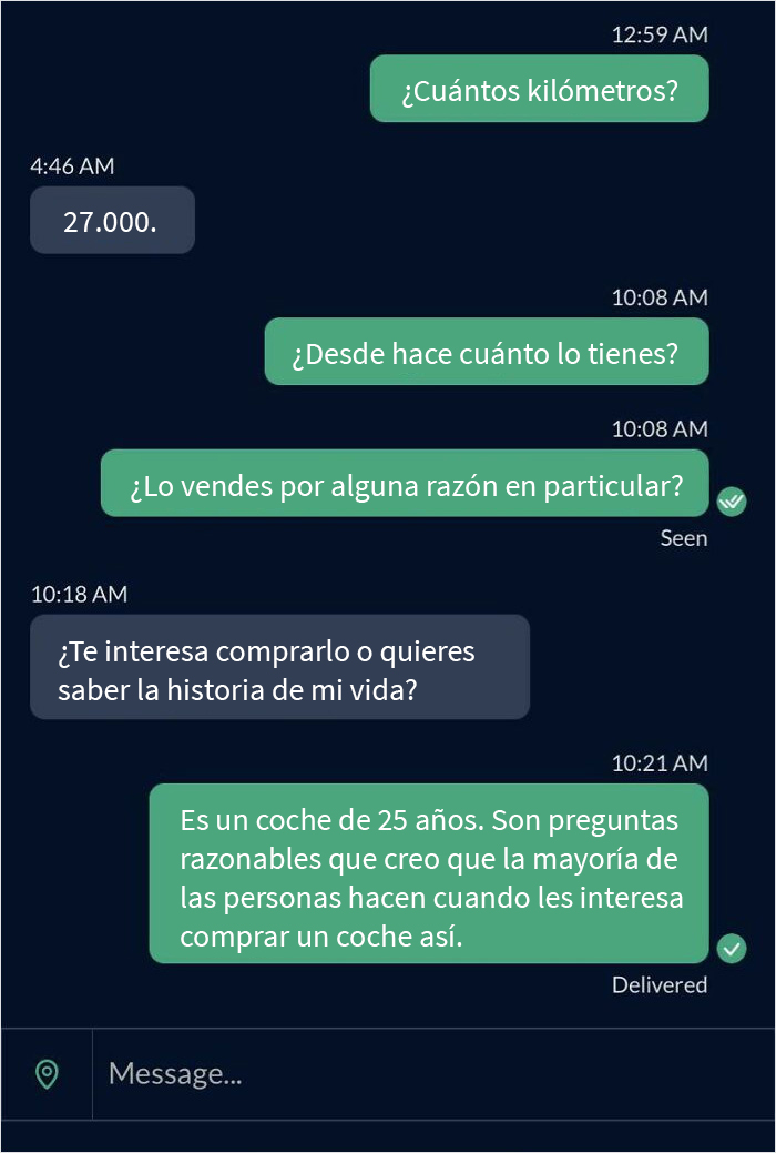 Cómo no vender un coche…