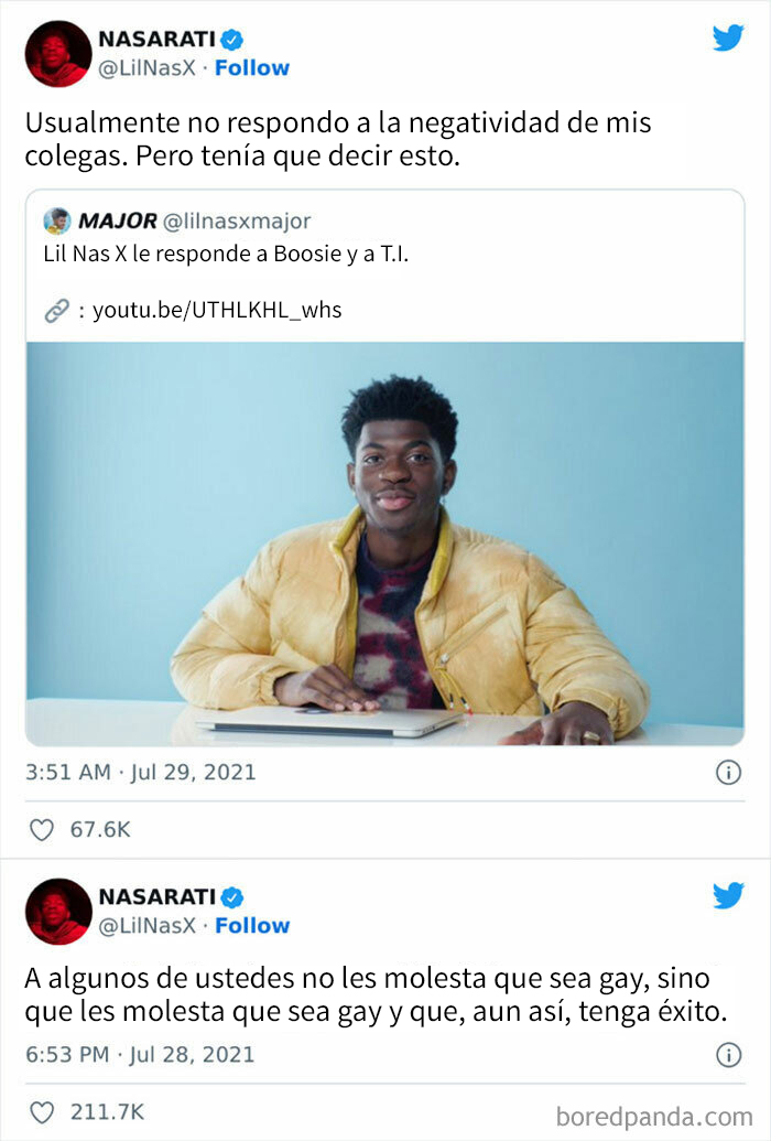 Lil Nas X le respondió audazmente a Boosie Badazz y a otros de sus colegas