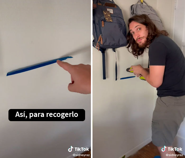 Puedes recoger el polvo de una pared de yeso al colocar cinta de pintor en la pared