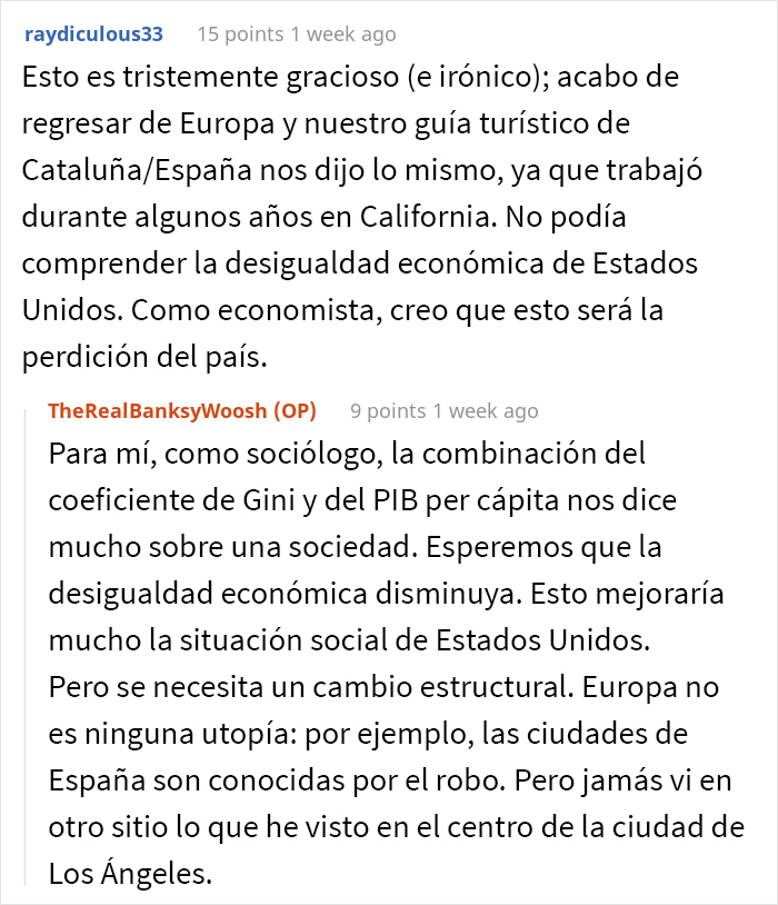 Este europeo visitó Estados Unidos por primera vez y se sorprendió y decepcionó por lo que experimentó