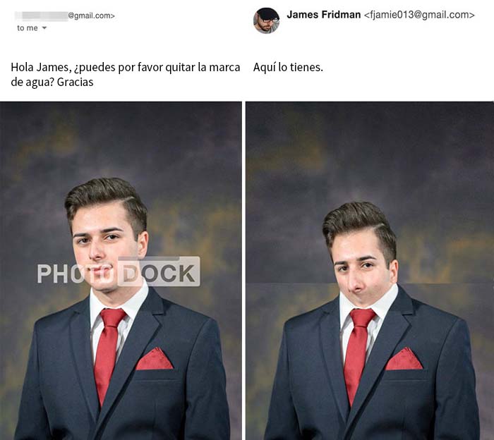 New Hilarious Photoshop Edits By Master Troll James Fridman Who Takes Photo Requests Too Literally (18 Pics)