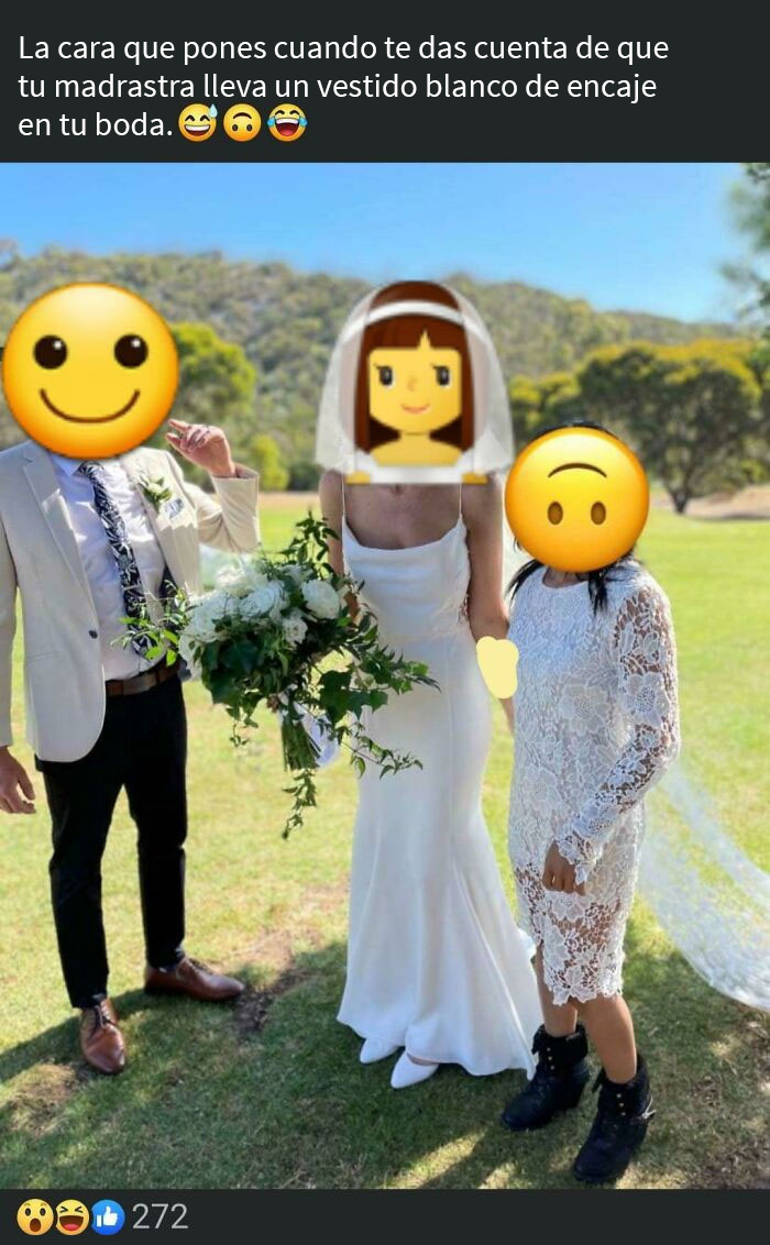 Lo vi en un grupo sobre bodas en el que estoy. La gente criticó los zapatos que había elegido la madrastra en los comentarios 