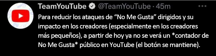 Los "No Me Gusta" te ayudaban a saber si un video era una estafa, engañoso o tenía información falsa