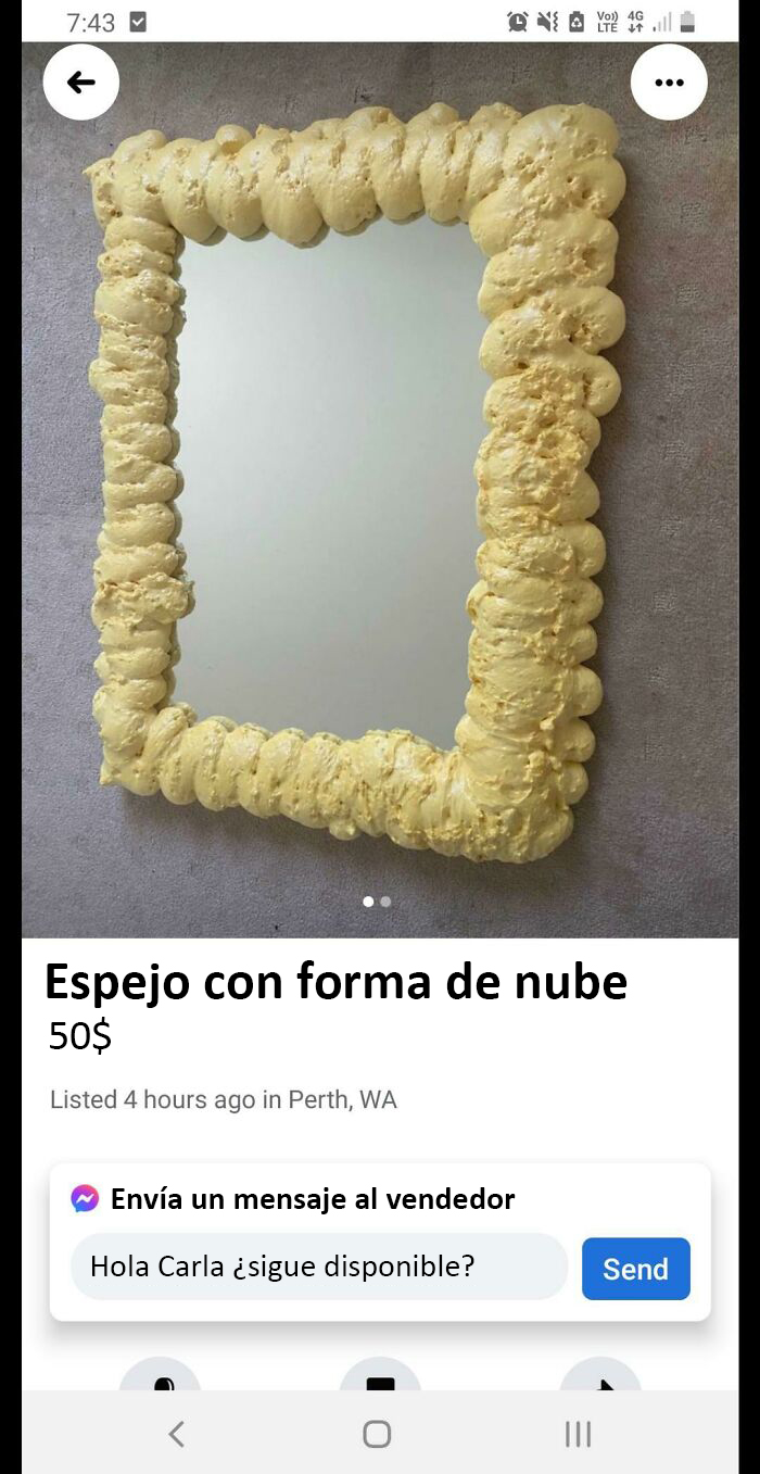 "Espejo con forma de nube"