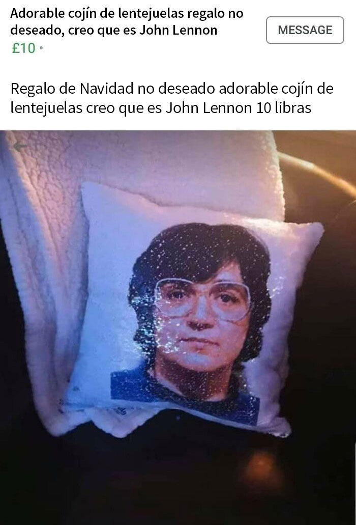 Cojín de lentejuelas de John Lennon 