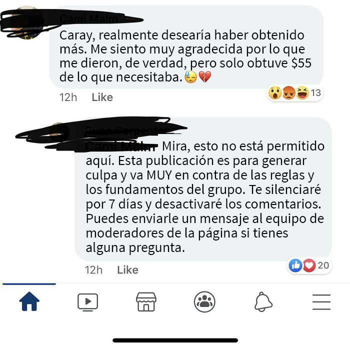 Imaginen pedirle $200 a la gente de un generoso grupo para hacer una fiesta de cumpleaños para tu perro… La gente le dio dinero durante la pandemia y ¿esto es lo que responde? Luego, intentó aclarar que el hecho de haber dicho que estaba “muy agradecida” la excusaba de ser desagradecida. No les mentiré, me siento enojado