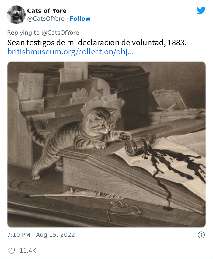 Los gatos destrozando cosas no son un problema moderno, como muestran estas 24 imágenes a través de la historia