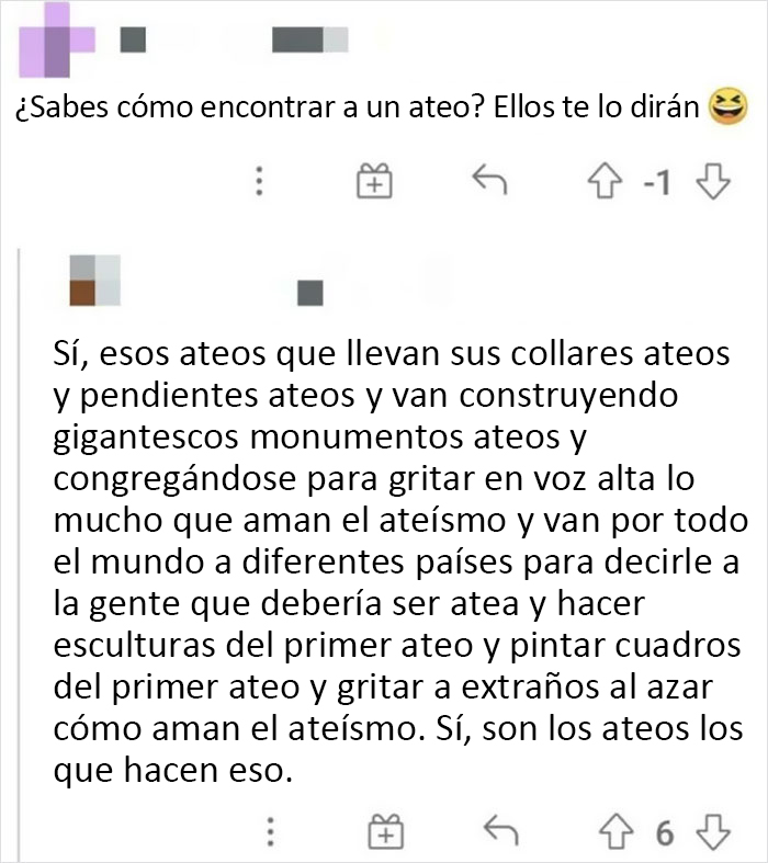 Un redditor cree que los ateos son los más odiosos