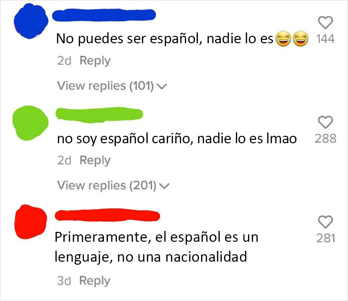 ¡Nadie puede ser español! El español es sólo un idioma