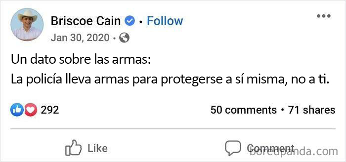 Un político de un pequeño pueblo de Texas comparte la verdadera razón por la que la policía va armada