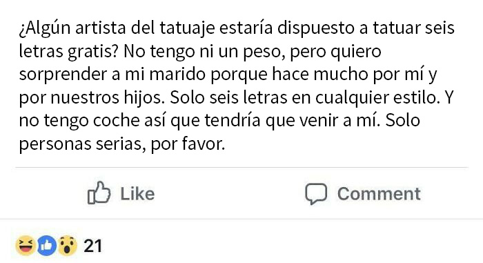 ¿Algún tatuador dispuesto a hacer una visita a domicilio gratis?