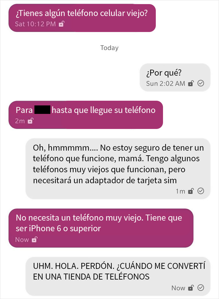 Mi madre me pidió un "movil viejo" temporalmente para mi tío, pero no puede ser más viejo que un iphone 6