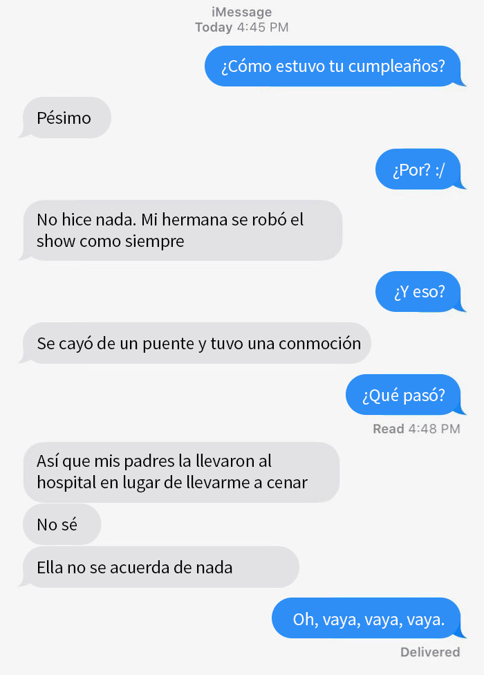 Mi compañero le preguntó a su ex por su cumpleaños... no imaginaba que se podría ser tan egoista. La hermana está bien, por cierto