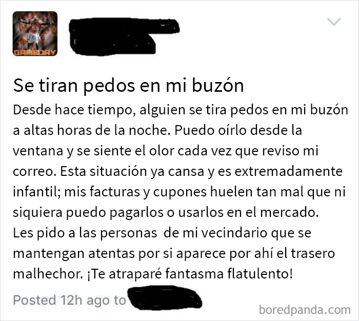 Se tiran pedos en mi buzón