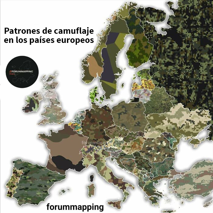 Patrones de camuflaje en los países europeos