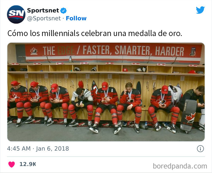 Los malditos millennials llaman y envían mensajes de texto a sus seres queridos y les dicen que se han convertido en campeones del mundo