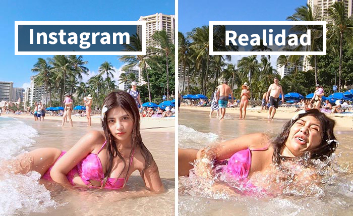 Esta modelo demuestra que lo que vemos en Instagram no siempre es igual la realidad