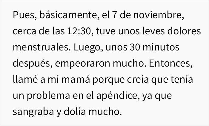 Esta joven creyó que tenía apendicitis, se dirigió a un hospital y terminó dando a luz a una bebé