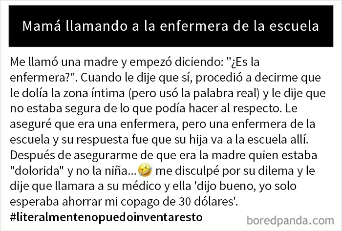 Madre que quería ser tratada en la enfermería de la escuela de su hija