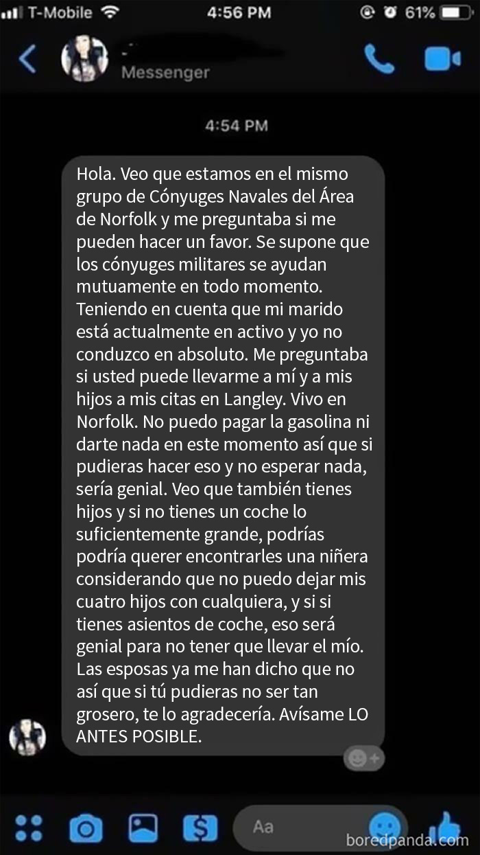 Karen cree que tiene derecho a un viaje para ella y sus 4 hijos porque es esposa de un militar